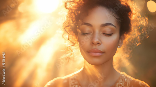 Closeup of a woman with clo...