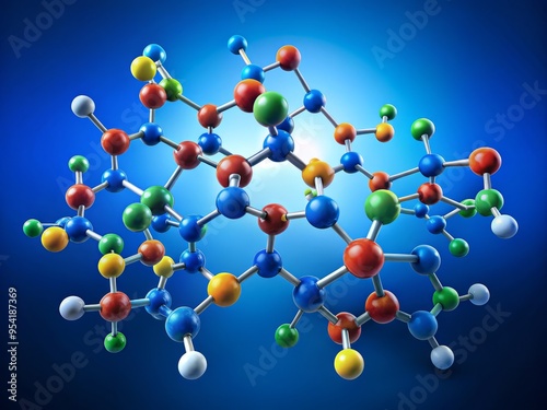 Molecular structure of disfluridine dicloride, a potent inhibitor of cancer cell growth, displayed on a blue background photo