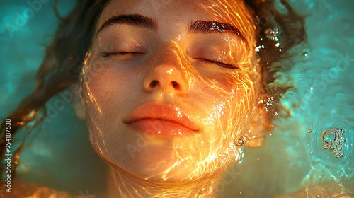 Close-up of a woman's face ...