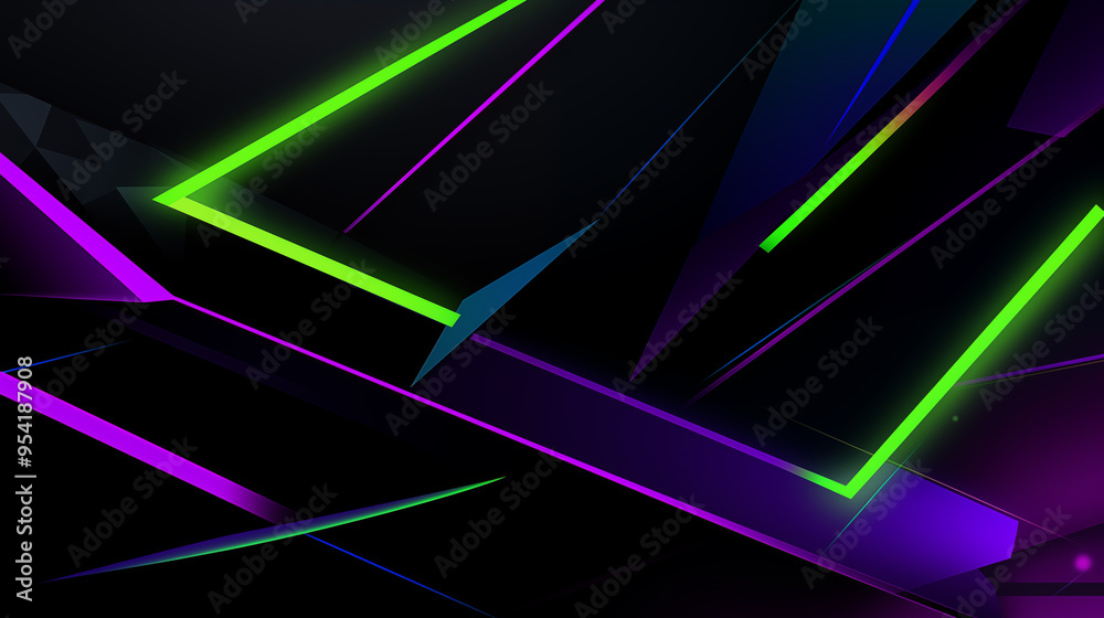 Vibrant Green And Purple Laser Lines In Dark Futuristic Geometric Design Vibrant Green And Purple Laser Lines In Dark Futuristic Geometric Design