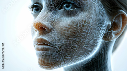 Close-up of a woman's face ...