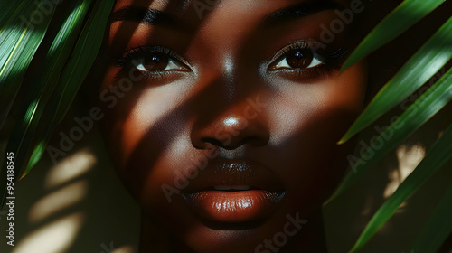 Close-up of a woman's face ...