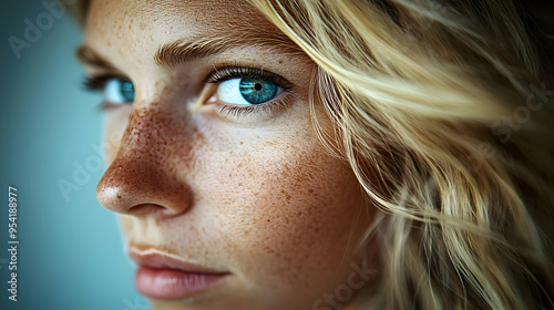 Close-up of a young woman w...