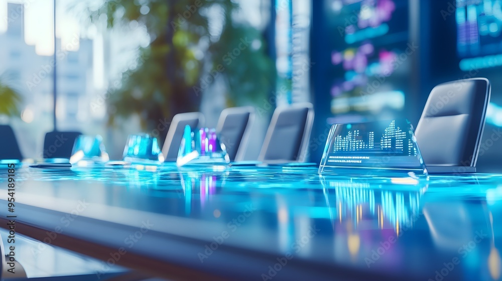 Futuristic Conference Room Table with Hologram Futuristic Conference Room Table with Hologram