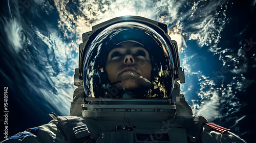 Close-up of an astronaut's ...