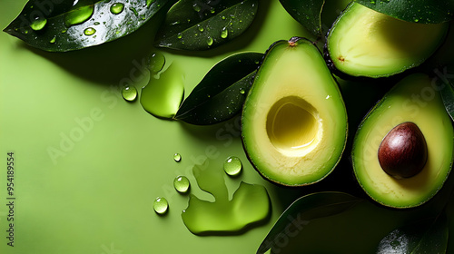 Close-up of avocado halves ...