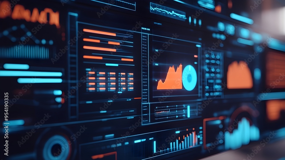 Futuristic Data Analysis Dashboard Interface Futuristic Data Analysis Dashboard Interface