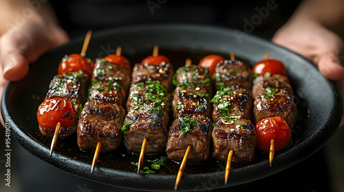 Close-up of grilled meat sk...