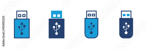 Usb icon vector. Flash disk icon vector