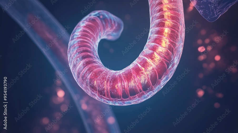 3D rendering of esophageal dilation, a procedure to widen a narrowed esophagus and improve swallowing 3D rendering of esophageal dilation, a procedure to widen a narrowed esophagus and improve swallowing