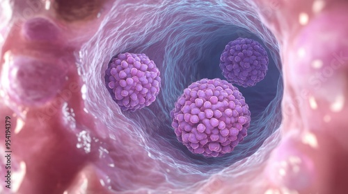 Medical illustration of esophageal candidiasis, showing a fungal infection affecting the esophageal lining
