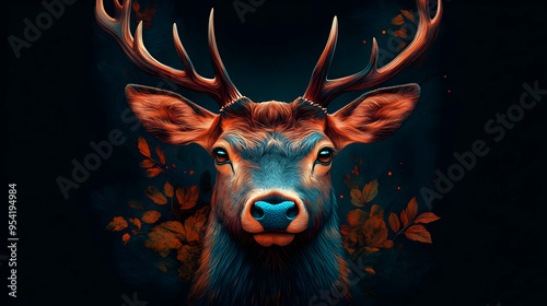 Close-up portrait of a stag...