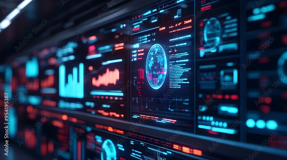 Futuristic Technology Interface with Data Analysis Futuristic Technology Interface with Data Analysis