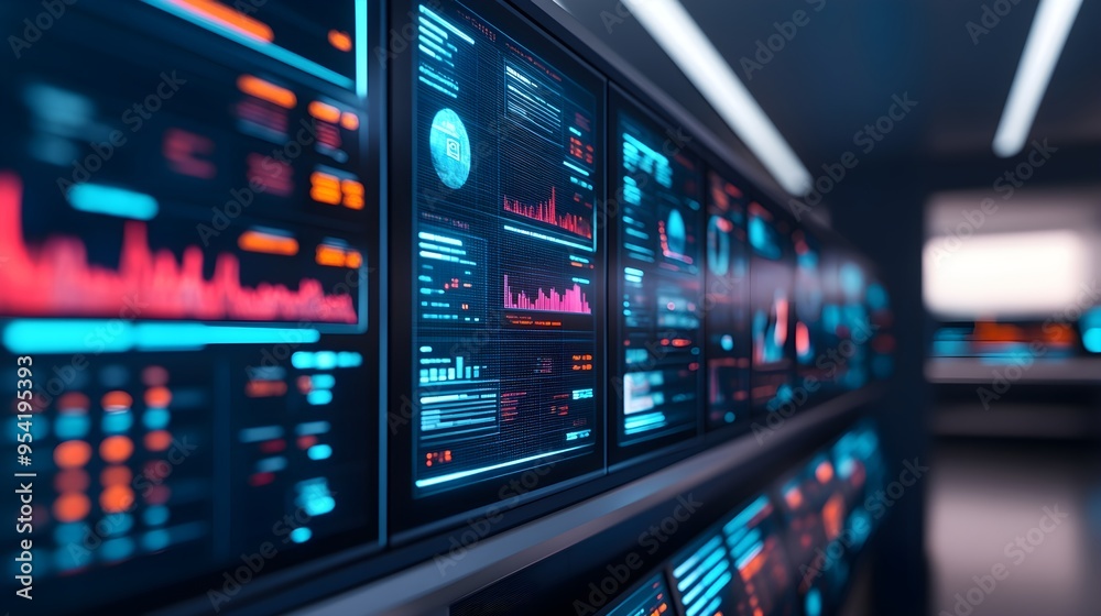 Futuristic Technology Interface with Data and Graphs Futuristic Technology Interface with Data and Graphs