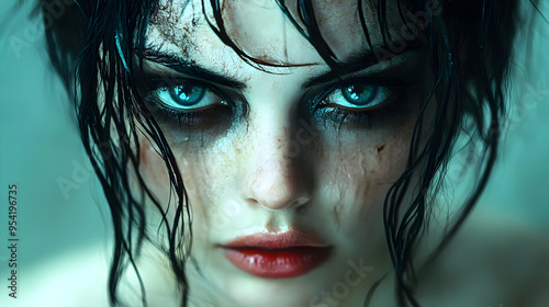 Closeup portrait of a woman...