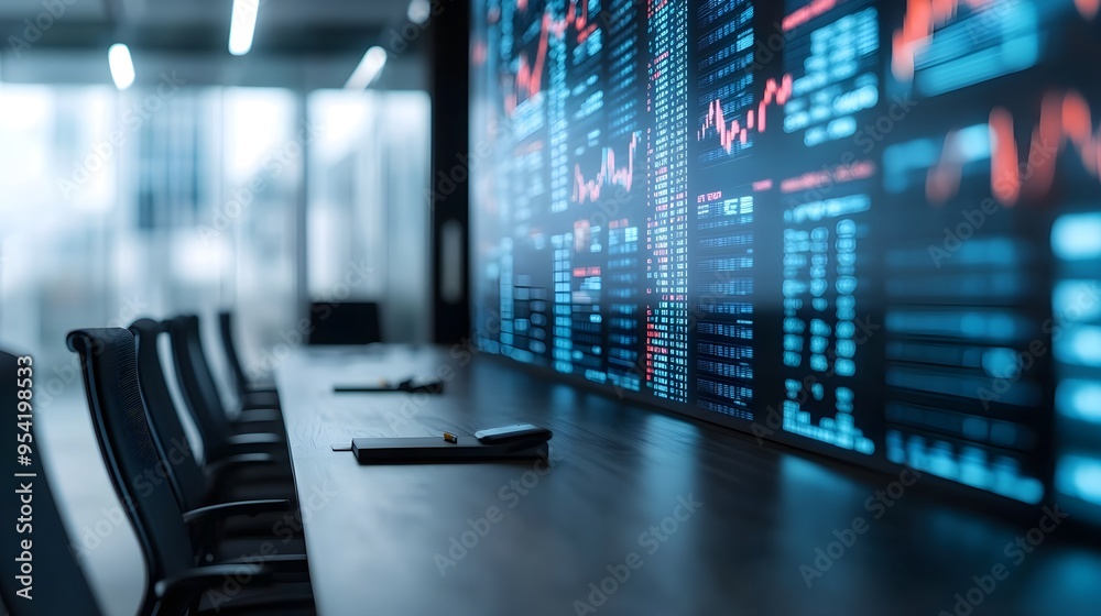 Stock Market Data Display in Modern Office Stock Market Data Display in Modern Office