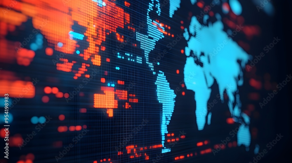 Obraz premium World Map Digital Technology Abstract Background