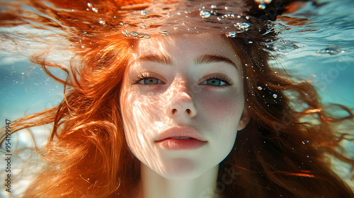 Close-up underwater portrai...