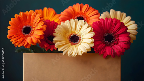 Colorful gerbera daisies in...