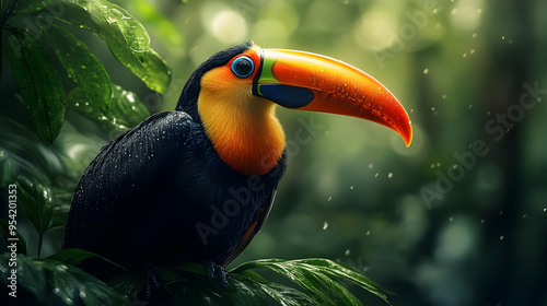 Colorful toucan with a larg...