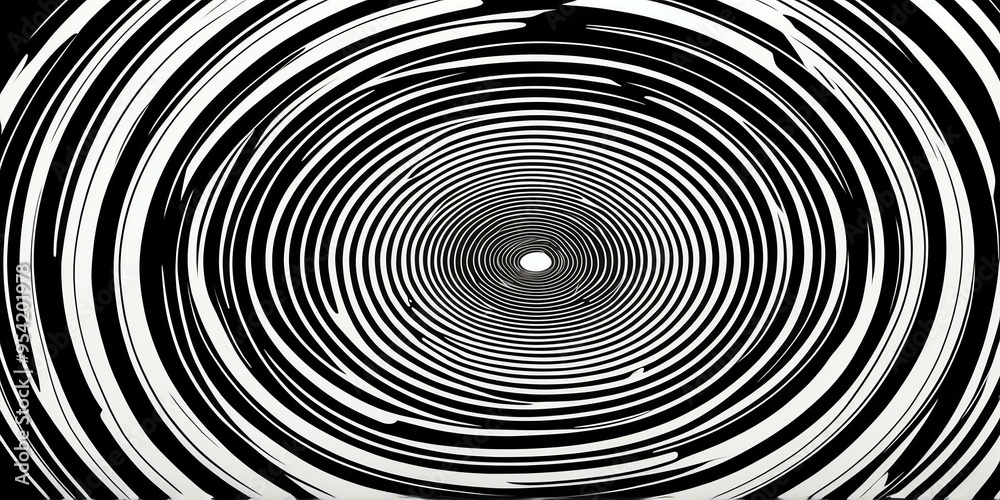 abstract vector concentric circles with white to black gradient background
