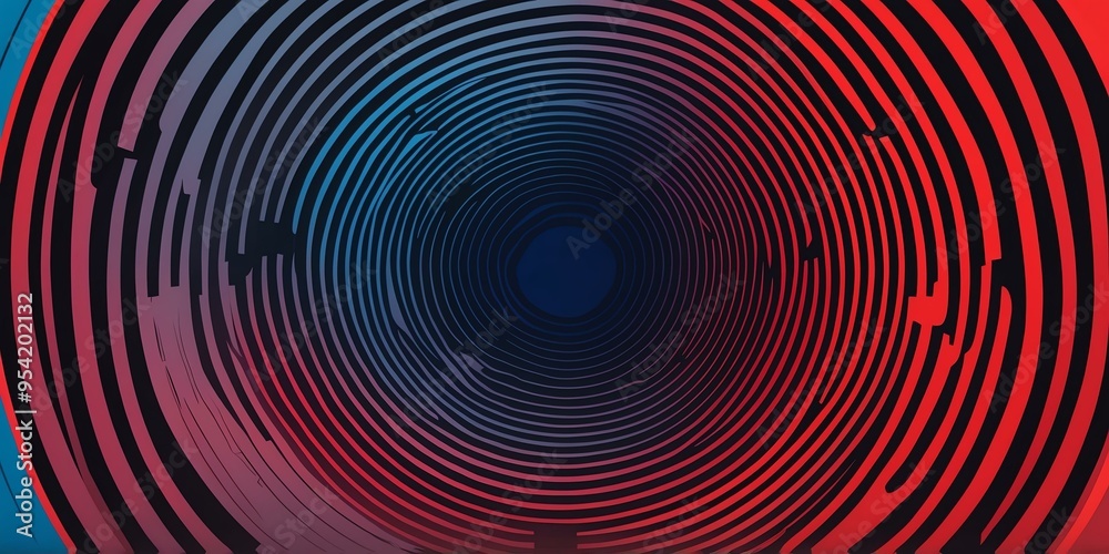 abstract vector concentric circles with red to blue gradient background abstract vector concentric circles with red to blue gradient background