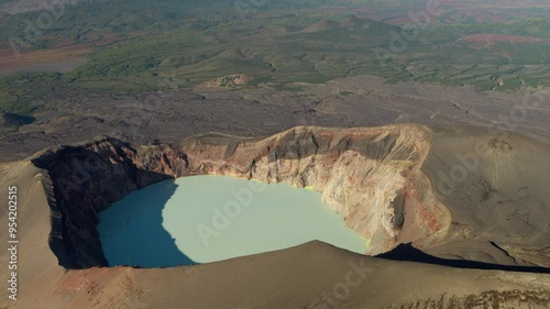 lake in the crater of a dormant volcano, Maly Semyachik volcano, Kamchatka