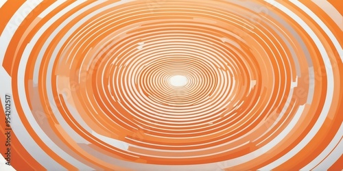 abstract vector concentric circles with orange to white gradient background