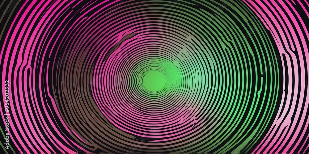 abstract vector concentric circles with green to pink gradient background abstract vector concentric circles with green to pink gradient background