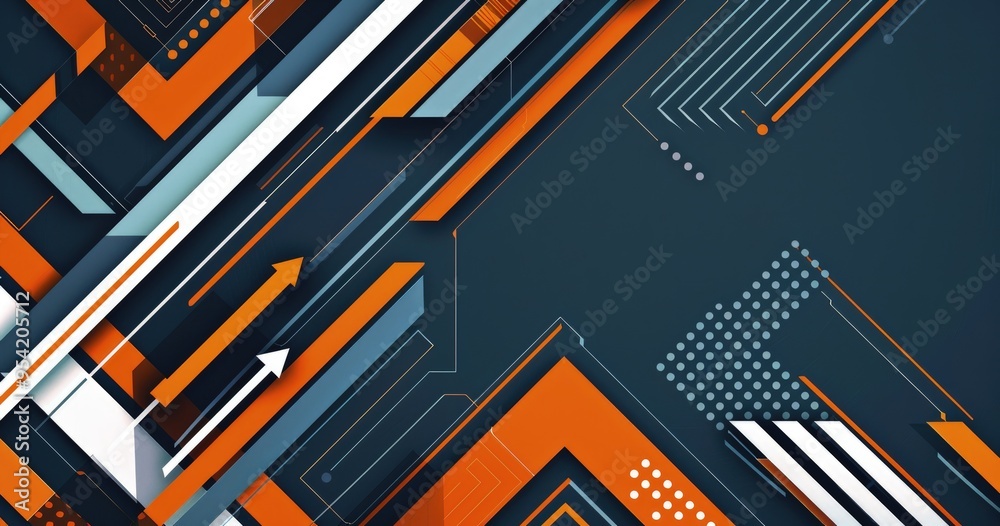 Abstract geometric design with vibrant orange and blue elements for modern visuals. Abstract geometric design with vibrant orange and blue elements for modern visuals.