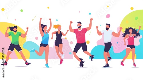 Group of People Celebrating Fitness Success