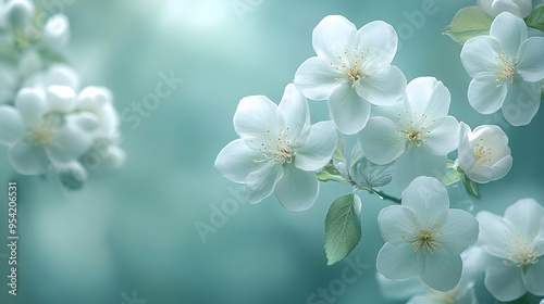 Delicate white blossoms on ...