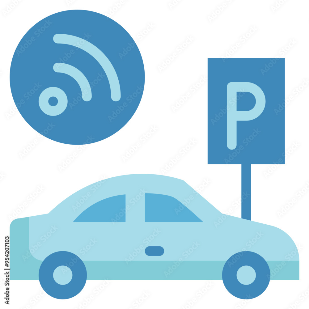 car vehicle transportation parking smart city flat style car vehicle transportation parking smart city flat style