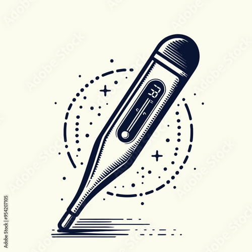 silhouette of a medical thermometer