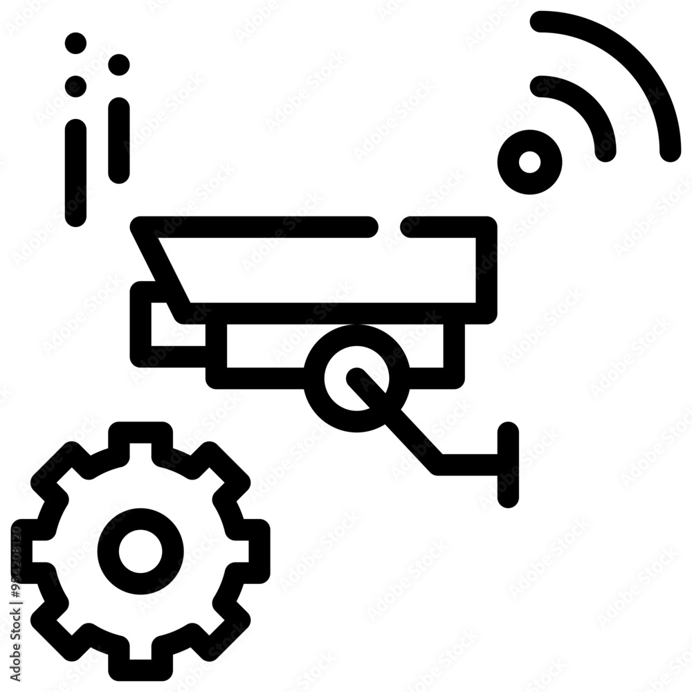 cctv security control smart city technology simple line cctv security control smart city technology simple line
