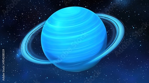 The Planet Uranus: A Detailed View of the Seventh Planet from the Sun, Showcasing Its Distinct Blue-Green Hue and Mysterious Atmosphere. Perfect for Space Enthusiasts and Astronomy Studies.