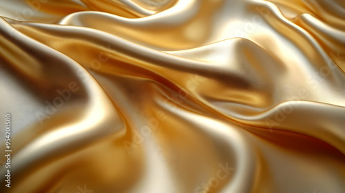 Elegant golden satin fabric...