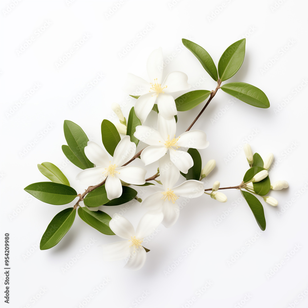 Jasmine Flowers isolated in white background Jasmine Flowers isolated in white background