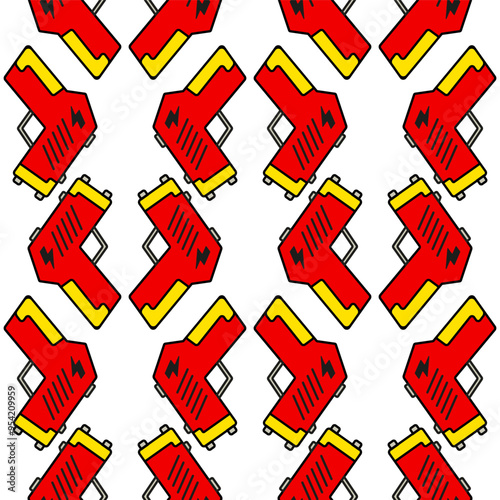 stun gun seamless pattern in white background