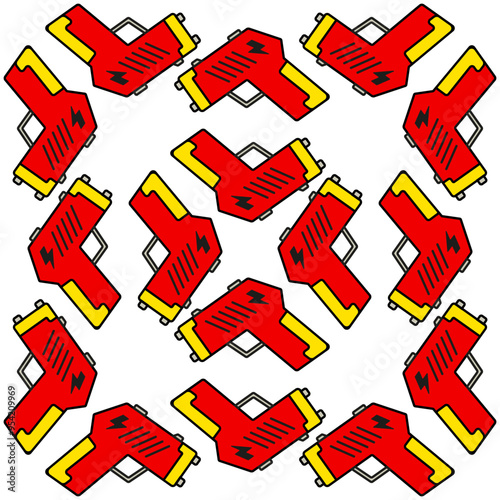 stun gun seamless pattern in white background