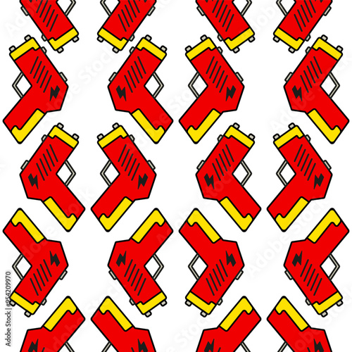 stun gun seamless pattern in white background