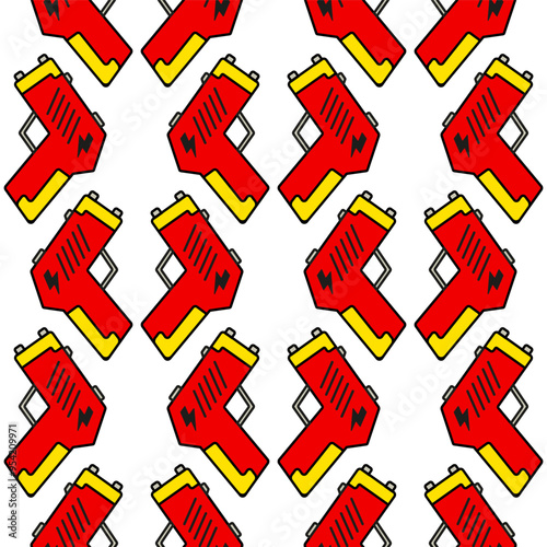 stun gun seamless pattern in white background