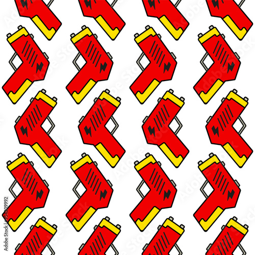 stun gun seamless pattern in white background