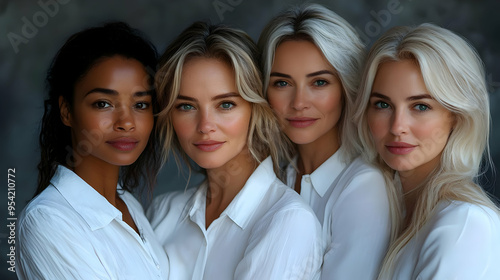 Four beautiful women with d...