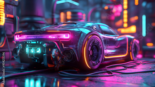 Futuristic sports car with ...