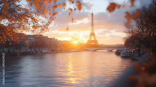 Golden hour sunset over the...