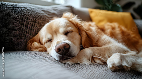 Golden Retriever puppy slee...