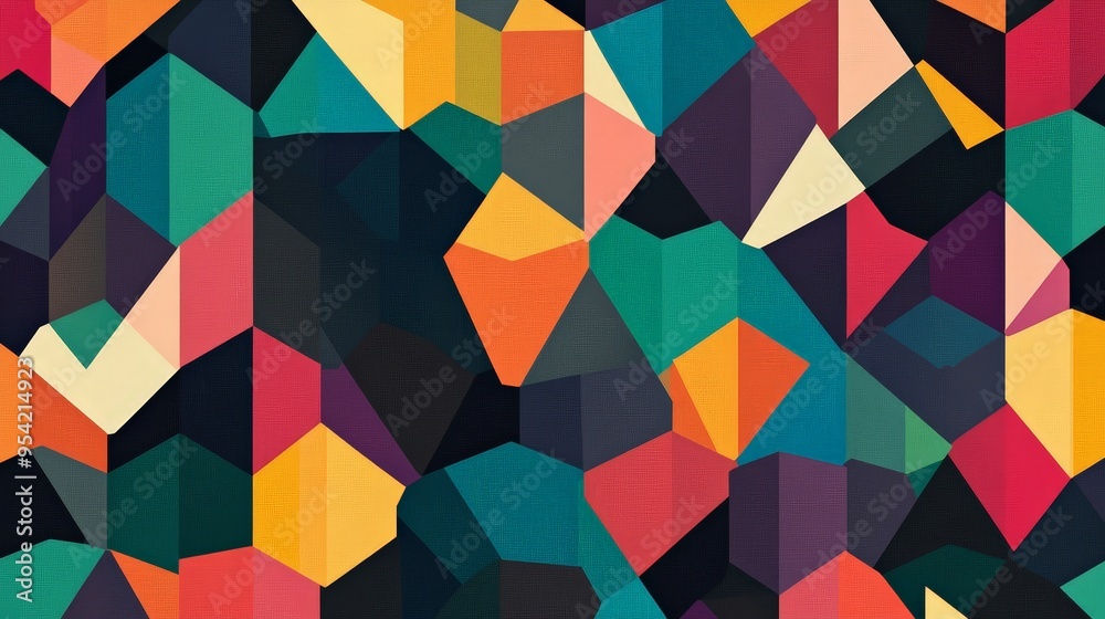 Design a geometric pattern featuring bold, interlocking shapes such as triangles and hexagons. Design a geometric pattern featuring bold, interlocking shapes such as triangles and hexagons.