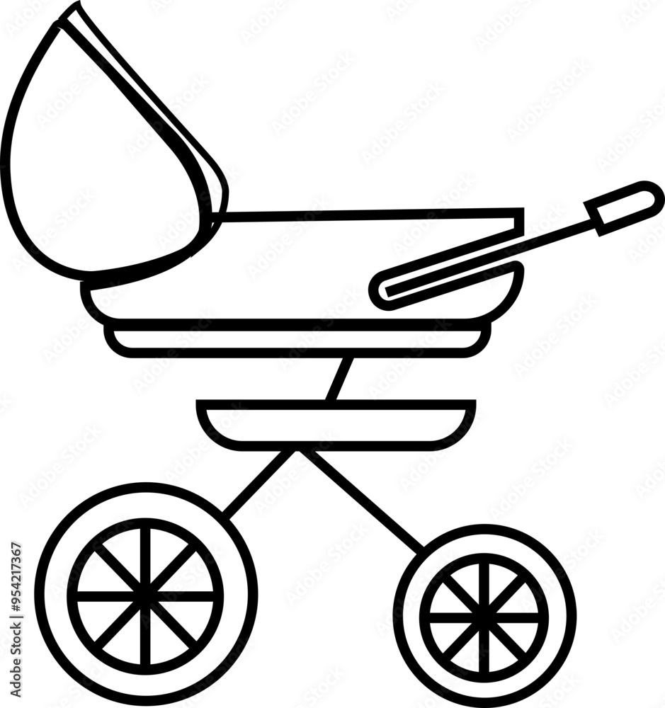 Baby carriage icon. Child buggy vector symbol. kid trolley sign. mother