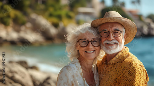 Happy senior couple smiling...